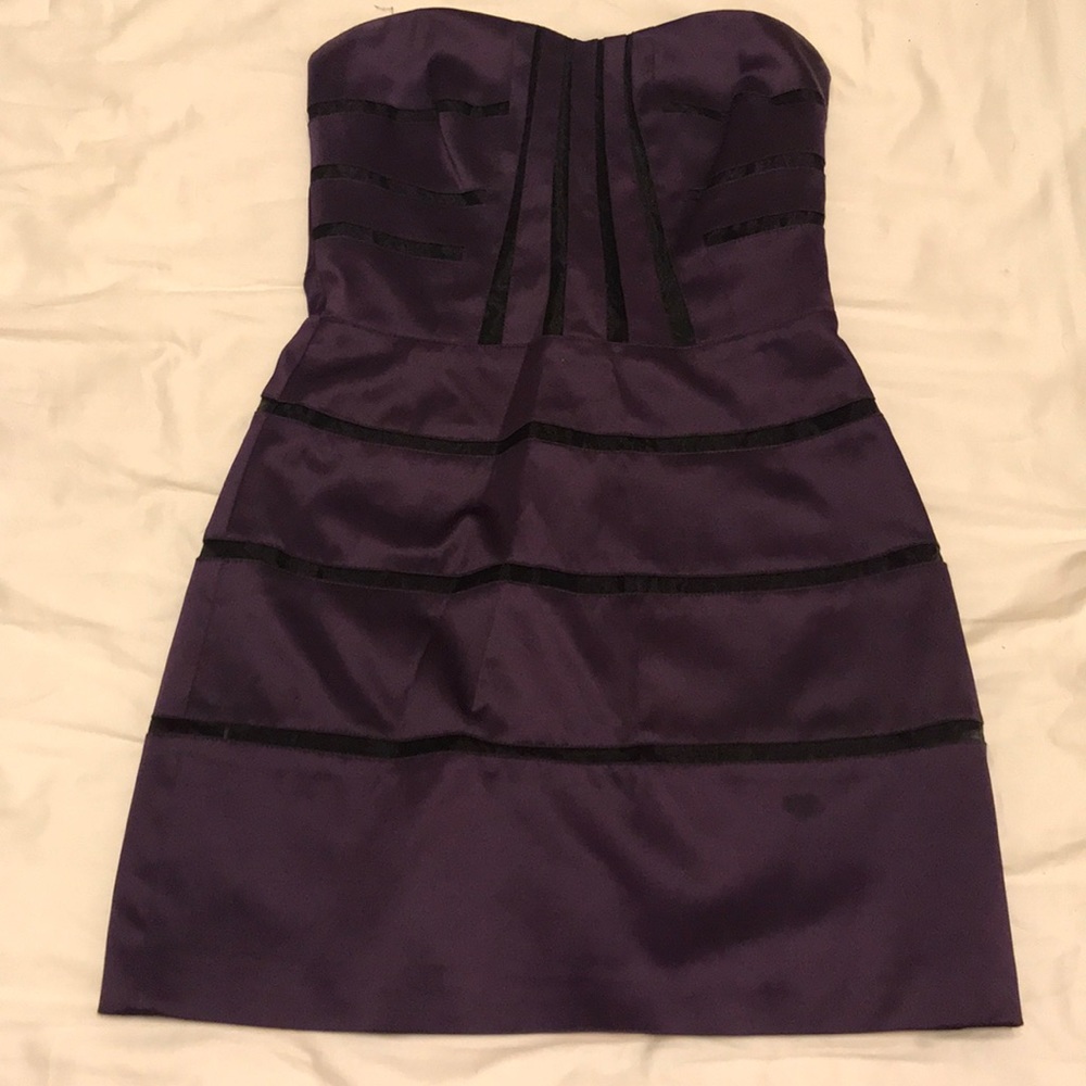 BCBGenerarion Purple Strapless Dress
